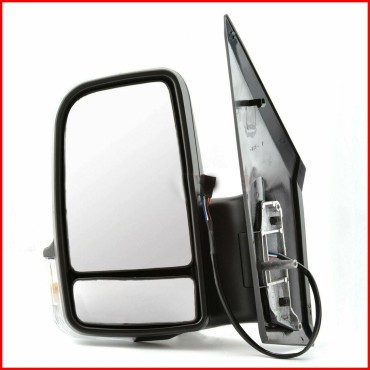 Seintech Full Door Wing Mirror Manual Black Short Arm Passenger For VW Crafter 2006+