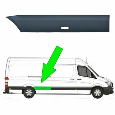 Seintech LWB Plastic Protective Side Moulding Strip Trim For Mercedes Sprinter O/S 2006 -2018