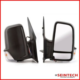 Seintech Full Door Wing Mirror Manual Black Short Arm LEFT and RIGHT PAIR For VW Crafter 06+