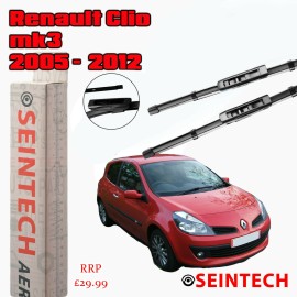 Seintech Specific Fit Front Windscreen Wiper Blades 24"16" Compatible for Renault Clio MK3 2005-2012