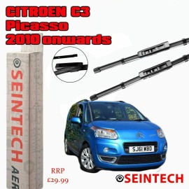 Seintech Specific Fit Front Windscreen Wiper Blades 24"16" Compatible for Citroen C3 Picasso 2010+