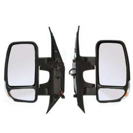 Seintech Door Black Wing Mirrors Electric Heated For Vauxhall Movano 2010-2018 MKII Pair Set