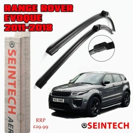 Seintech Specific Fit Front and Rear Wiper Blades+Plastic Arm Compatible for Range Rover Evoque 2011> 18