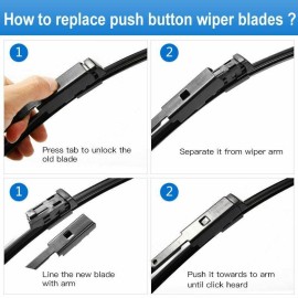 Seintech Specific Fit Front and Rear Wiper Blades + Plastic Arm Compatible for VW Golf MK7 2012-2016