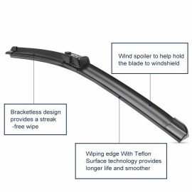 Seintech Specific Fit Front and Rear Wiper Blades + Plastic Arm Compatible for Seat Mii 2011 Onwards