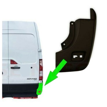 Seintech Rear Corner Bumper End Moulding Protective Trim For Renault Master RIGHT O/S 2010 On