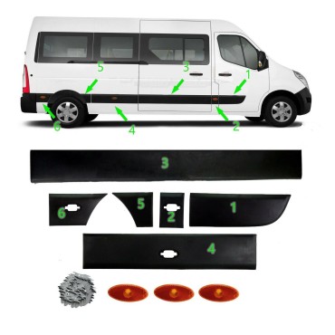 Seintech Side Moulding Strip with Side Marker Lamp Right Side For Renault Master 2010-16