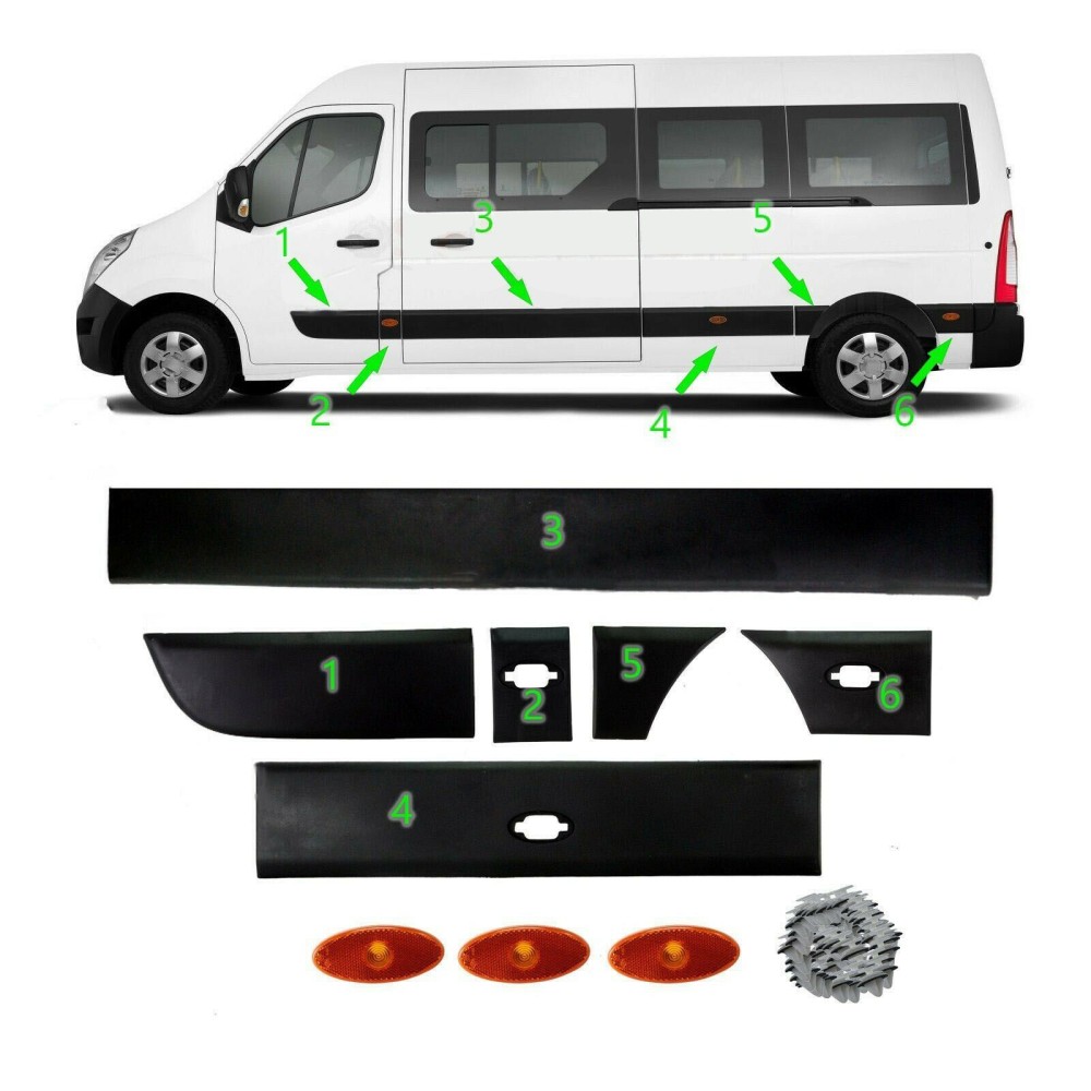 Seintech Side Moulding Strip with Side Marker Lamp Left Side For Renault Master 2010-16