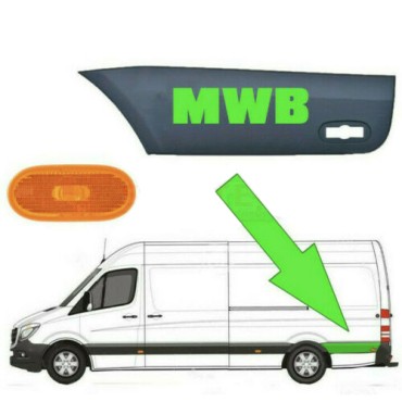 Seintech MWB Plastic Protective Side Moulding Strip Trim For VW Crafter N/S 2006 -2018