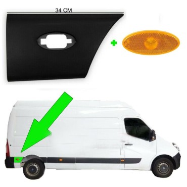 Seintech Plastic Protective Side Moulding Strip 34cm Door Trim RIGHT O/S WITH SIGNAL LAMP LIGHT For Vauxhall Movano 2010+