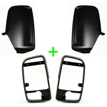 Seintech Door Wing Mirror Black Casing Covers and Inner Bezels Pair For Mercedes Sprinter