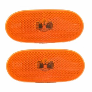 Seintech 2Pc Side Marker Lens LED Lamp Amber Refle..