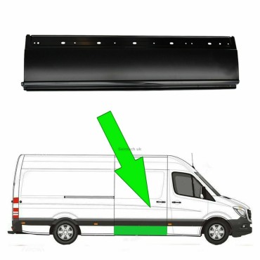 Seintech VW Crafter MWB Side Lower Panel Metal Steel Repair Moulding O/S 2006 2018