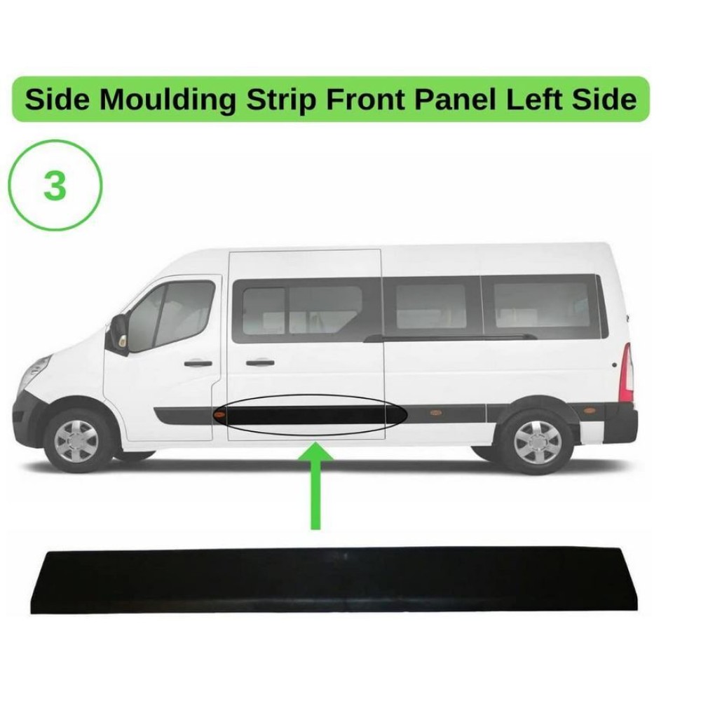 Seintech Renault Master MK3 Sliding Door Moulding Strip Passenger/Left Side 2010 Onwards