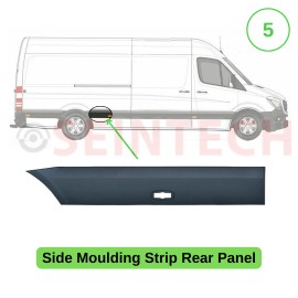 Seintech Side Moulding Strip with Side Marker Lamp Right Side for VW Crafter 06-18 LWB