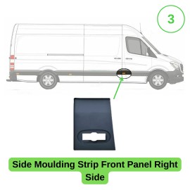 Seintech Side Moulding Strip with Side Marker Lamp Right Side for VW Crafter 06-18 MWB