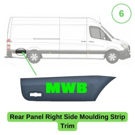 Seintech Side Moulding Strip with Side Marker Lamp Right Side for VW Crafter 06-18 MWB