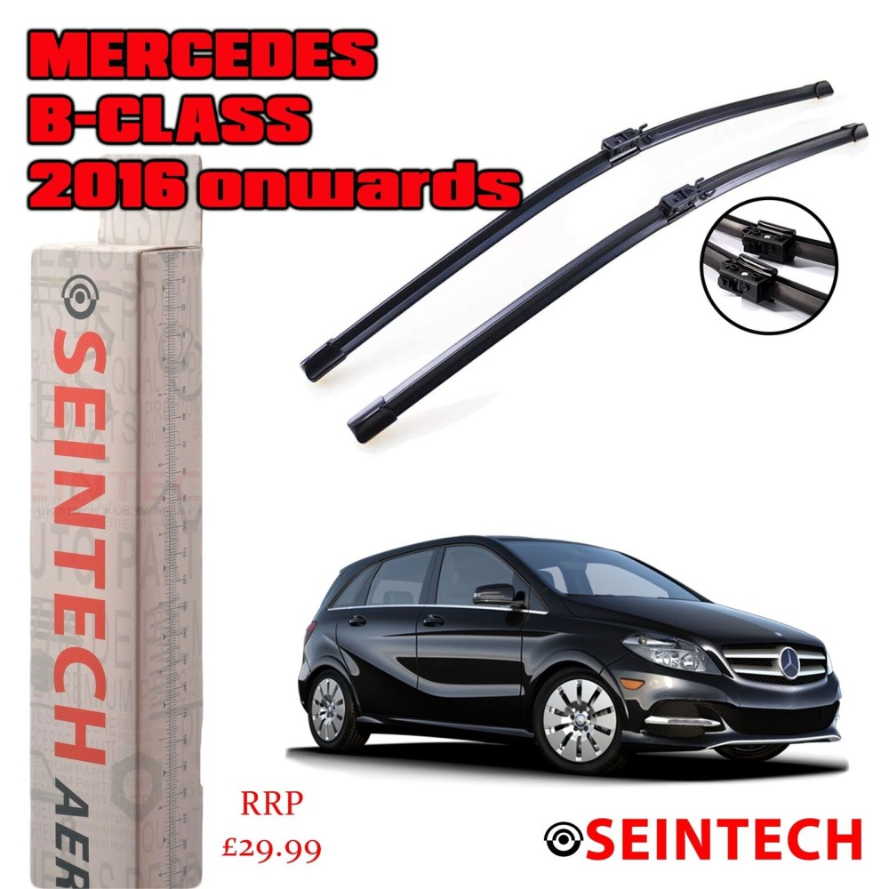 Seintech Mercedes B-Class 2016 Onwards Specific Fit Front Windscreen Wiper Blades 26" 19"