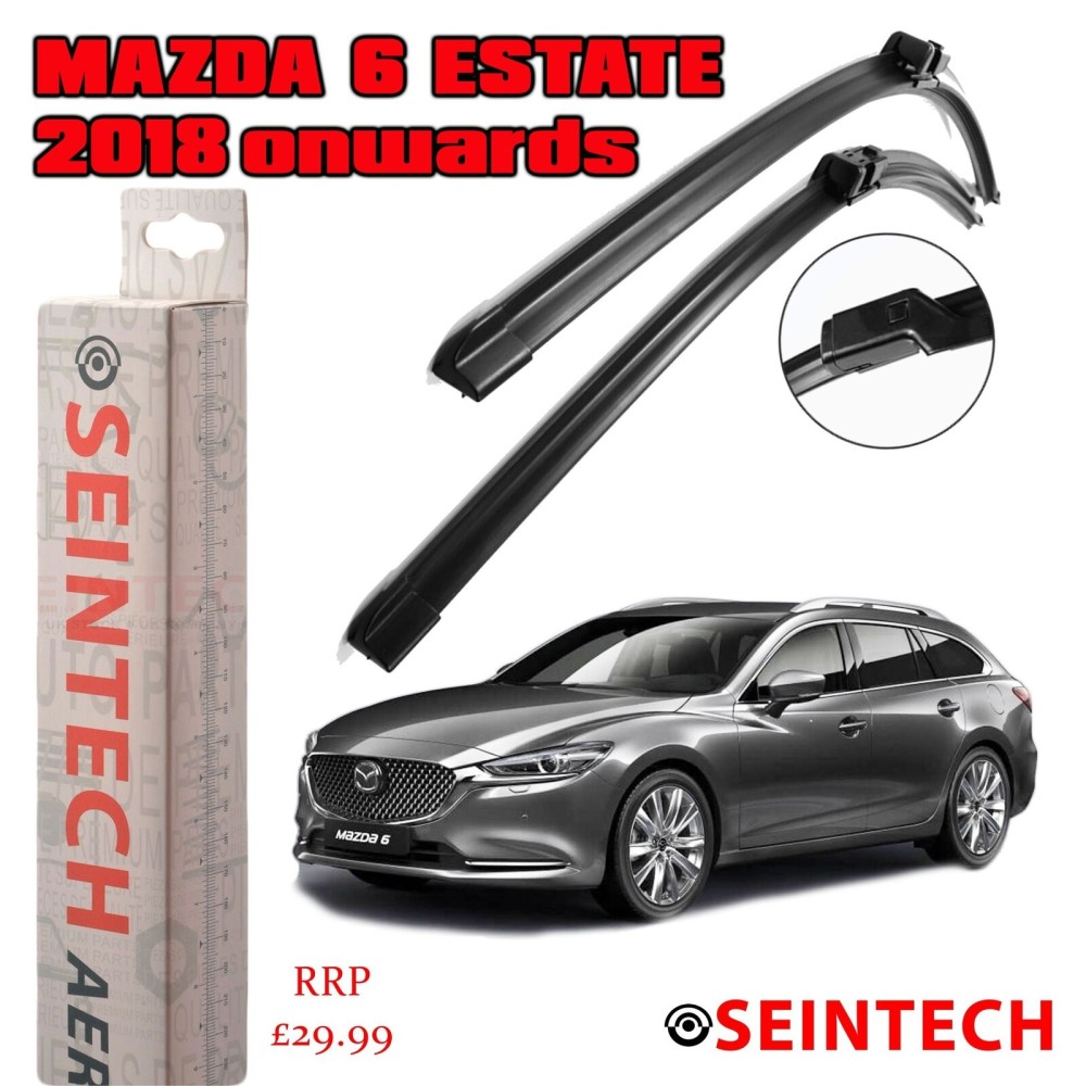 Seintech Mazda 6 2018 Onwards Specific Fit Front Windscreen Wiper Blades 24" 18"