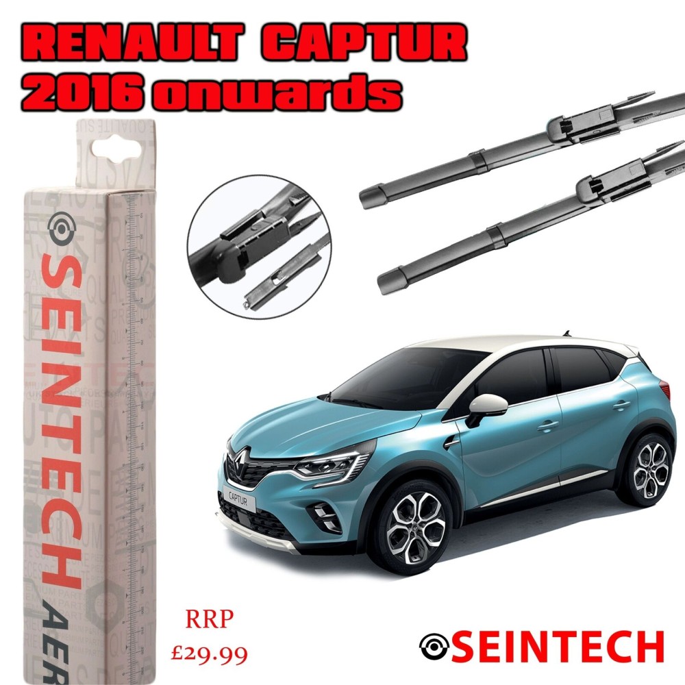 Seintech Renault Captur 2016 Onwards Specific Fit Front Windscreen Wiper Blades 26" 14"